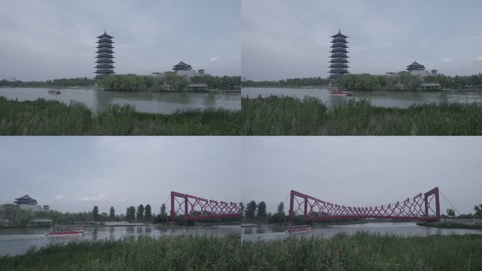 4K扬州大运河博物馆运河三湾游船