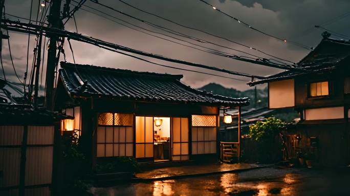 雨后日本民宿风情
