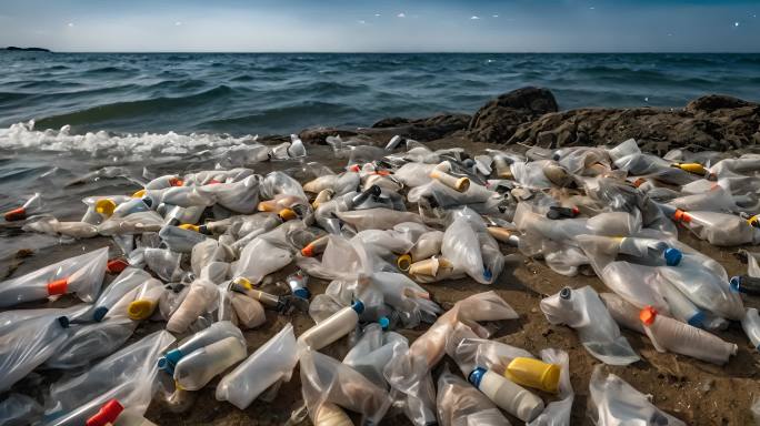 湖水上塑料垃圾环境污染