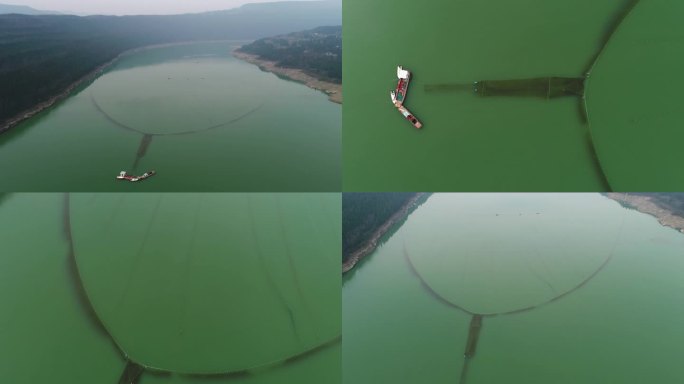 围网捕鱼湖景绿水青山湖面传统捕鱼7