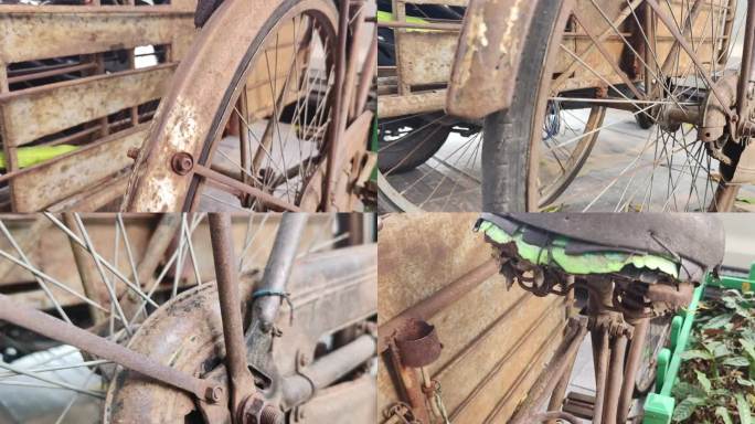 生锈的自行车 单车上锈 老款单车