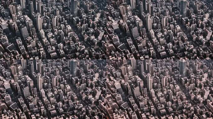 密集拥挤城市建筑航拍俯视