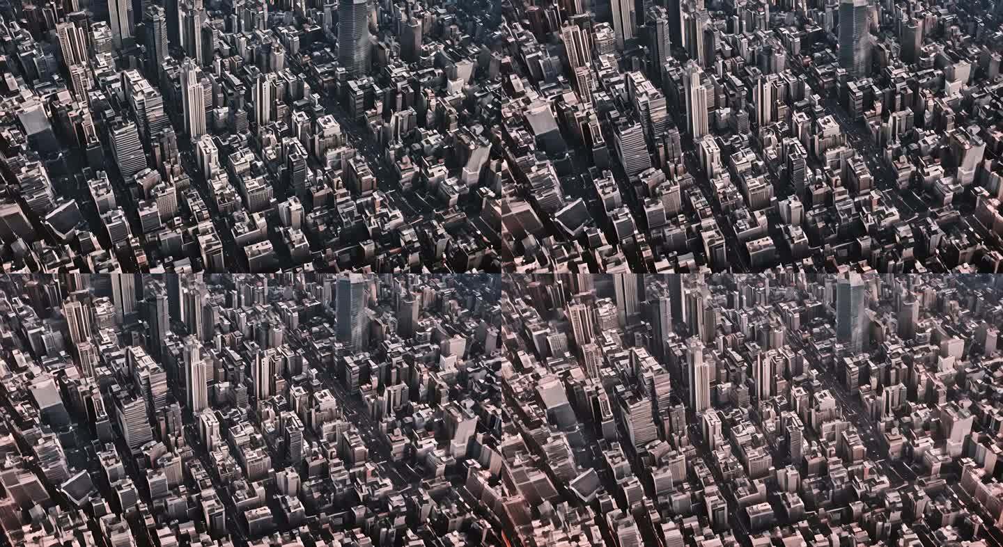 密集拥挤城市建筑航拍俯视