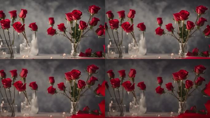 红色玫瑰花鲜花花朵