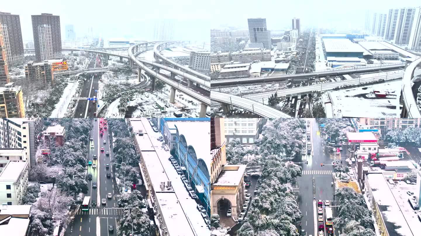 三环线民族大道雪景