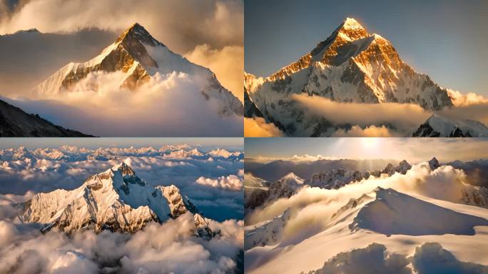 珠穆朗玛峰日出金山雪山合集