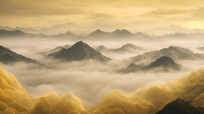 大漠山水云一色4K背景素材【时长五分钟】