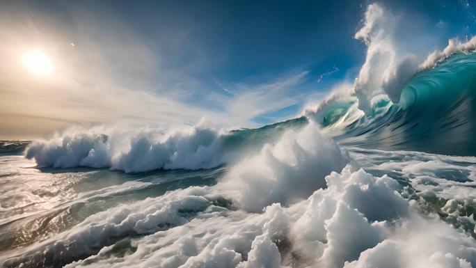 翻滚的海浪巨浪