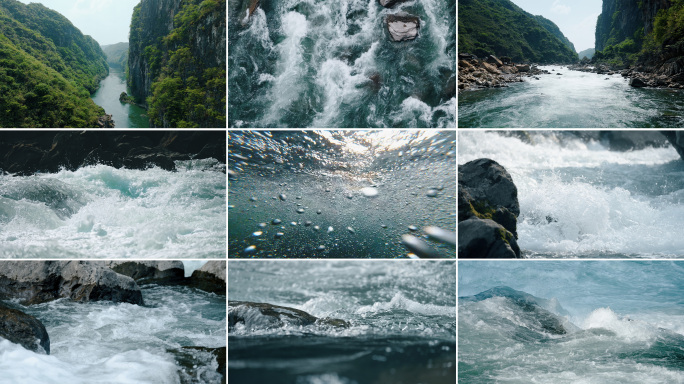 江河流水河谷清澈汹涌澎湃的河流