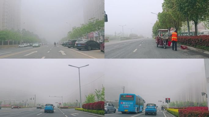 大雾天气下的城市