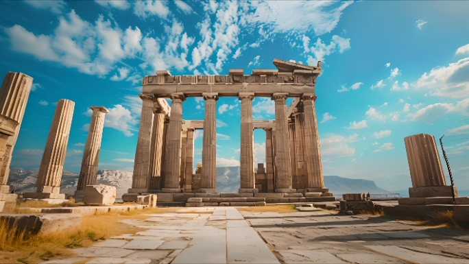 希腊雅典神庙古迹遗址