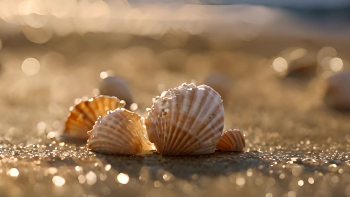 沙滩上的贝壳海螺