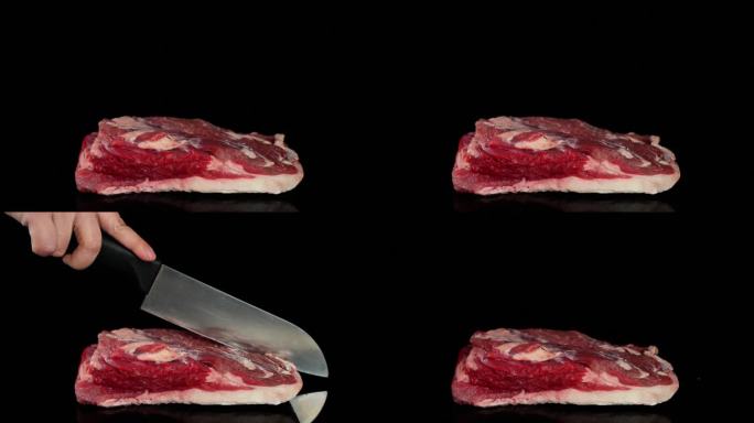 新鲜牛肉的特写视频广告