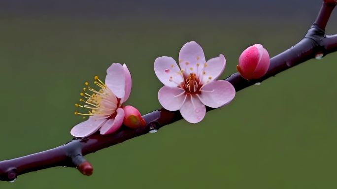 春天桃花盛开花蕊花朵花开