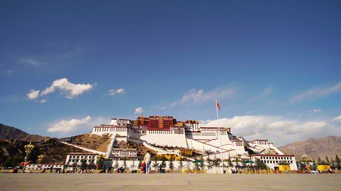 西藏布达拉宫延时摄影藏族风光