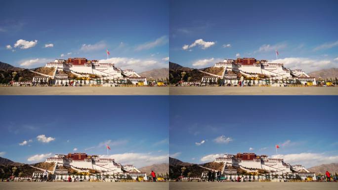 西藏布达拉宫延时摄影藏族风光