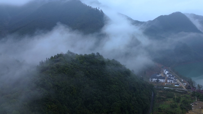 开化音坑下淤景区云海风光航拍