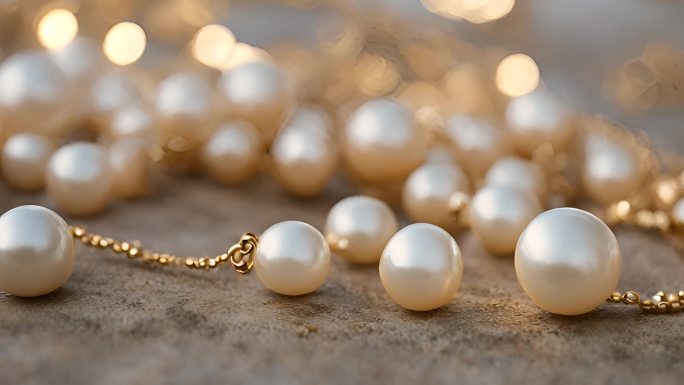 金色沙滩上的珍珠