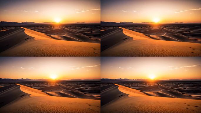 荒漠戈壁干旱沙漠沙丘太阳景观背景