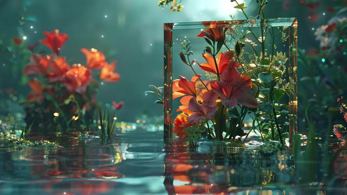 水上植物花场景 3