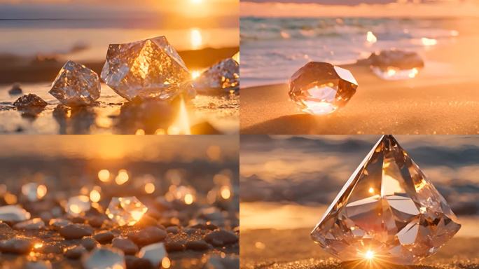 海边上的钻石宝石 水晶