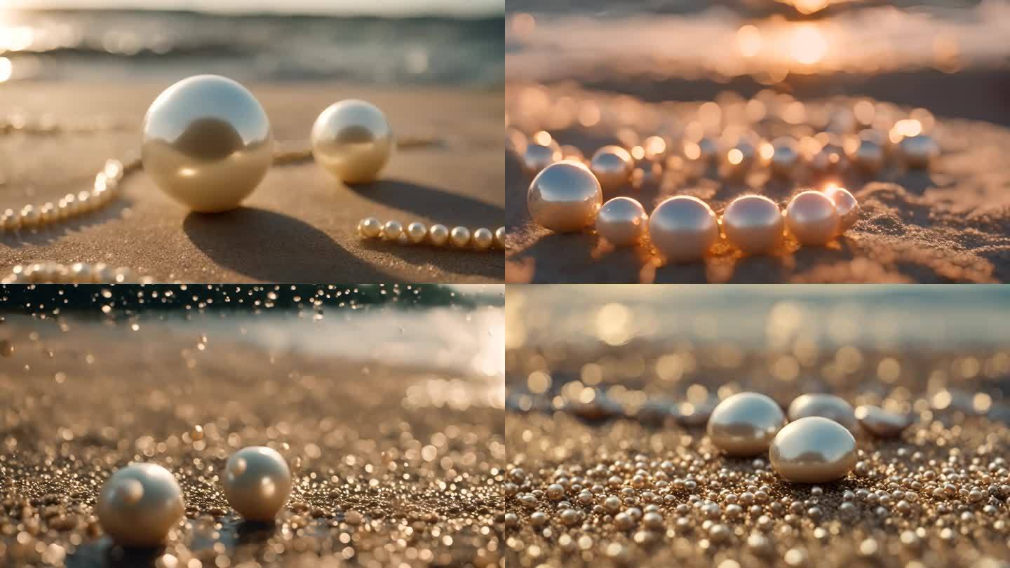 夕阳下的珍珠