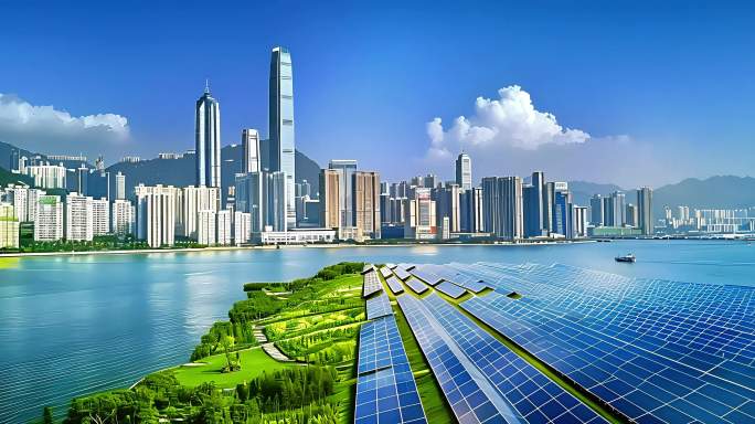 香港 维多利亚港 城市 光伏 太阳能