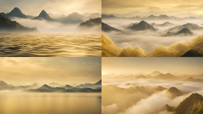 大漠山水云一色4K背景素材【时长五分钟】
