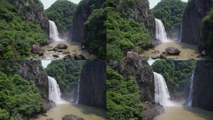 航拍莆田九鲤湖飞瀑