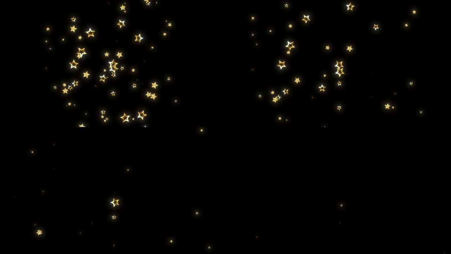 放射爆炸的金色星星粒子