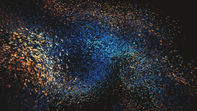 【4K时尚空间】撞色蓝金几何碎片快闪幻影