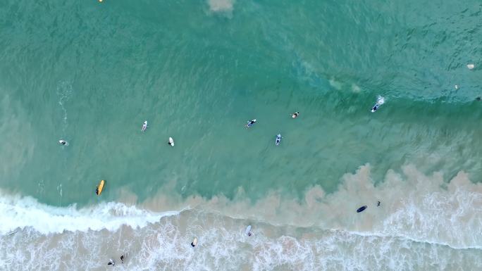 大海海浪沙滩风景航拍空镜