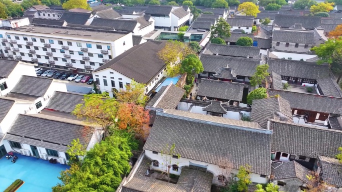 浙江绍兴城市地标航拍旅游景区景点城市风景