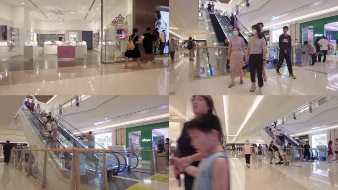 商场逛街购物人群人流空镜头视频素材4