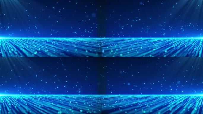 科技背景蓝色粒子光线循环8k超宽屏