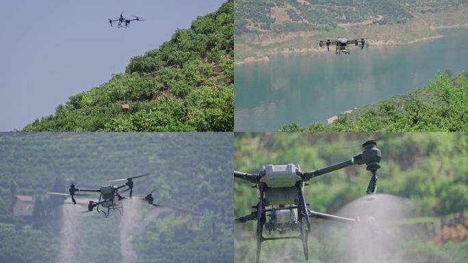4K农保无人机运送和喷洒农药组合空境