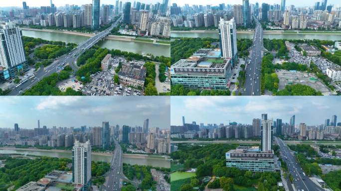 湖北武汉月湖龟山电视塔汉江琴台大剧院风景