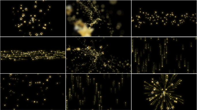 22款4K金色五角星粒子透明素材