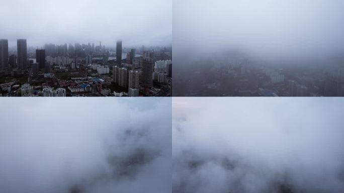 上海北外滩云上日出梦幻朝霞太阳升起长镜头