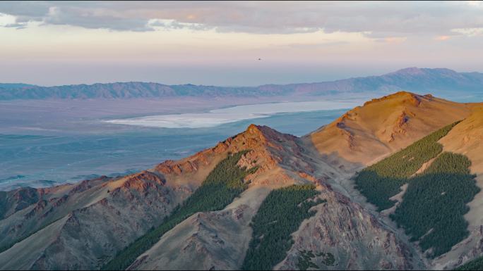 旷野草原高山草甸红色日落夕阳