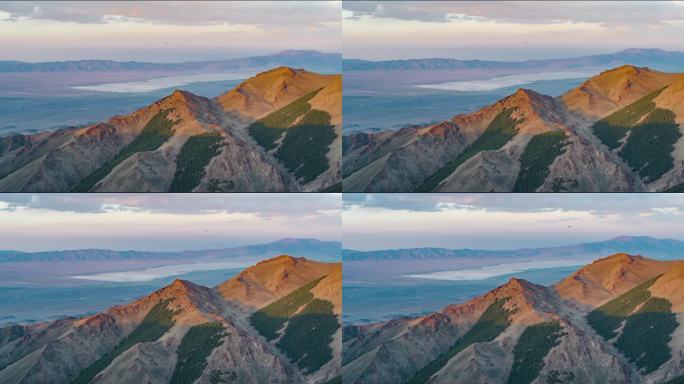 旷野草原高山草甸红色日落夕阳