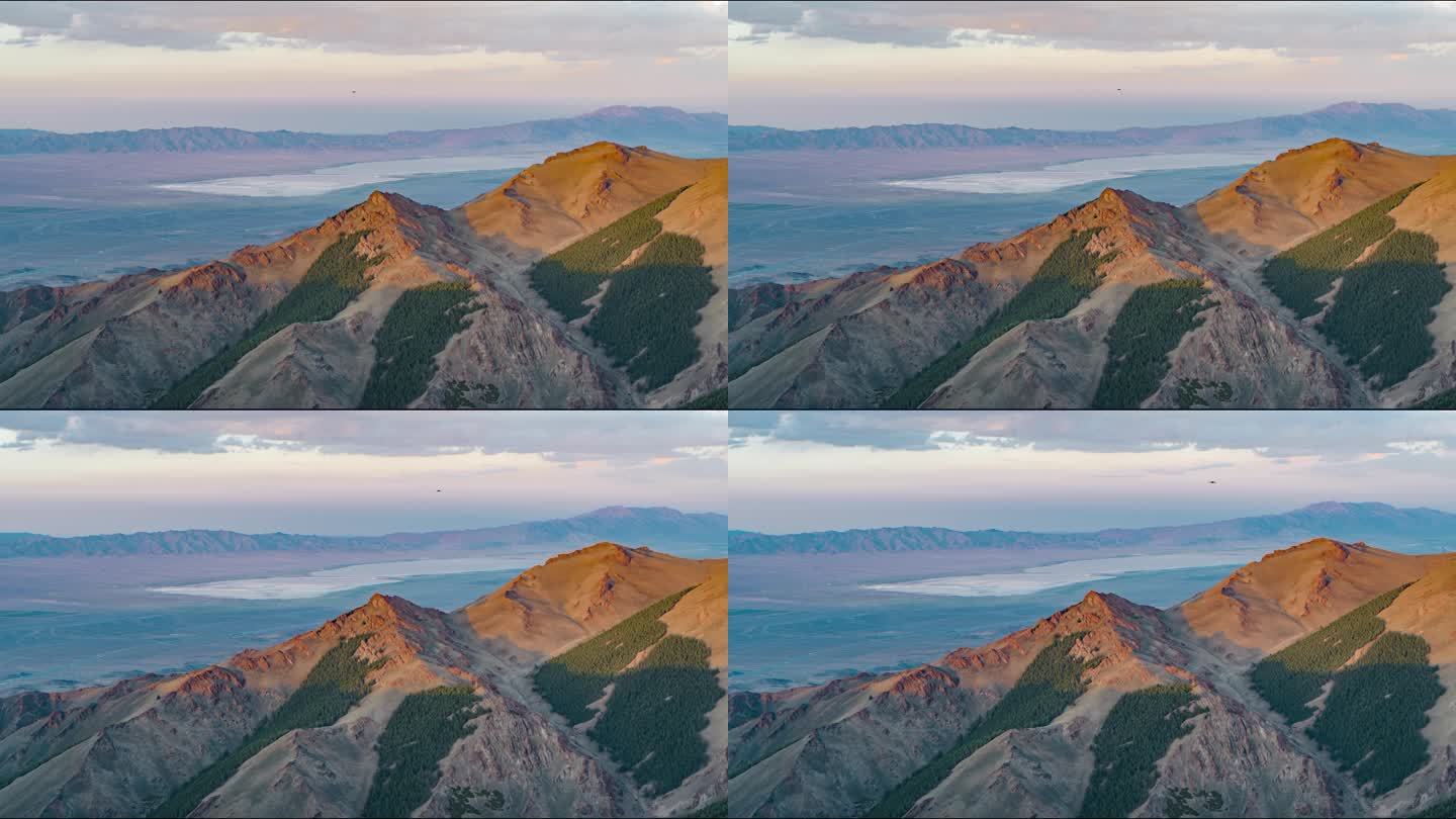 旷野草原高山草甸红色日落夕阳