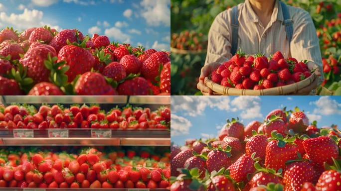 农业 草莓大丰收