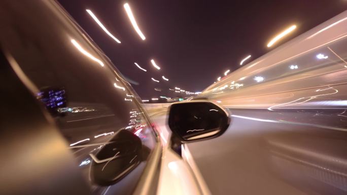 夜晚汽车马路高速行驶延时摄影夜景视频素材