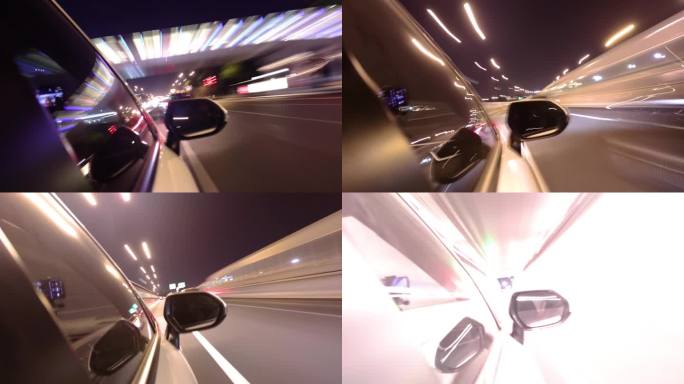 夜晚汽车马路高速行驶延时摄影夜景视频素材