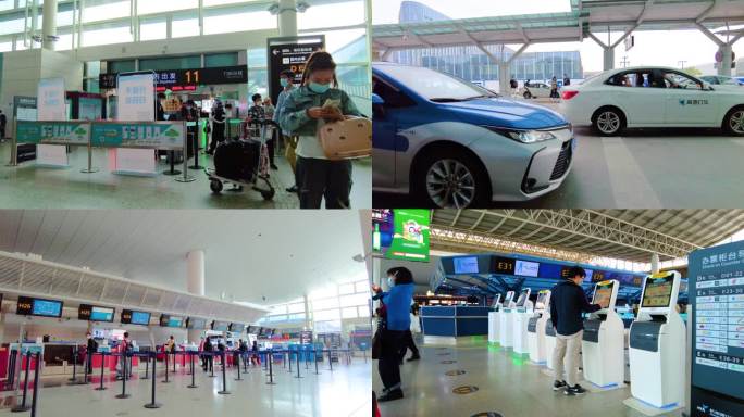 杭州萧山国际机场人群人流延时视频素材