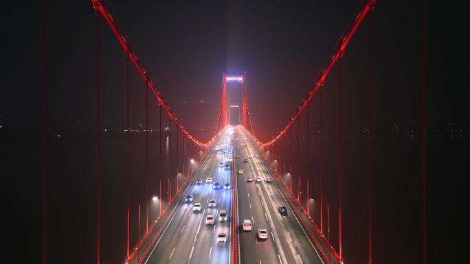 武汉夜景&鹦鹉洲长江大桥 夜景 4K航拍