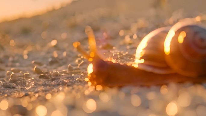夕阳下的蜗牛