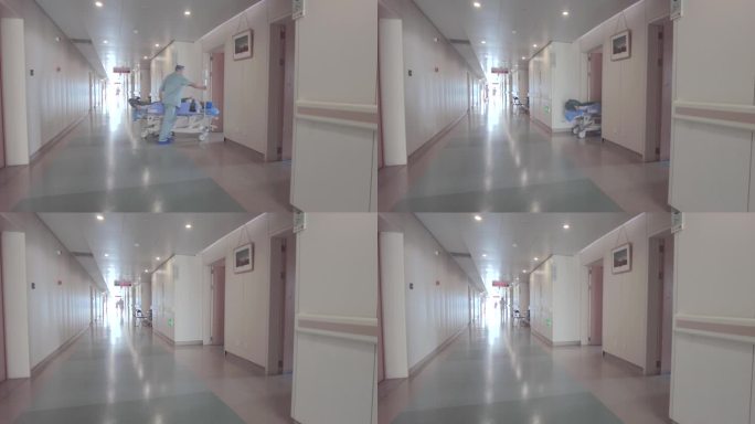 住院部医院走廊病人人流视频素材