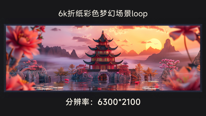 6k折纸彩色梦幻场景loop